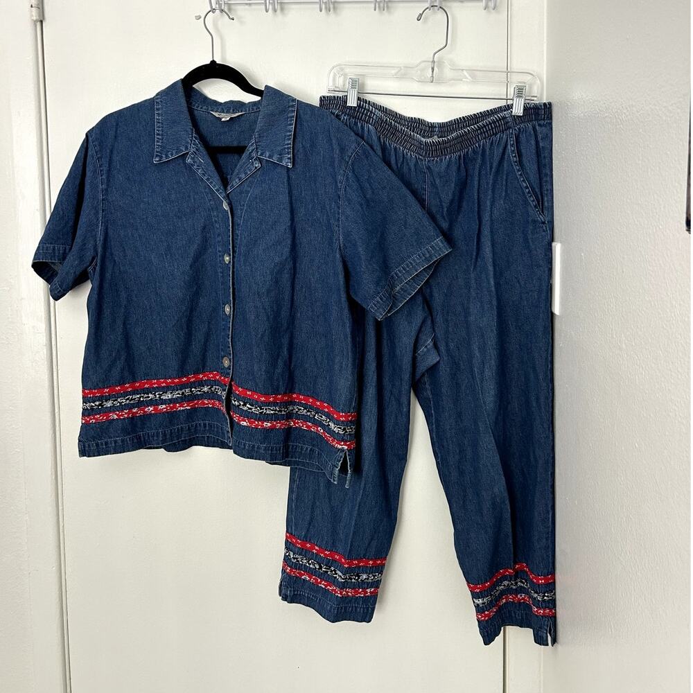 Vintage Denim 2 Piece Matching Set Western 90s Cottagecore